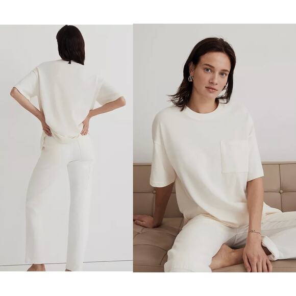 Madewell Tops - Madewell | NWT | Garment-Dyed Oversized Pocket Tee in Lighthouse | Sz S